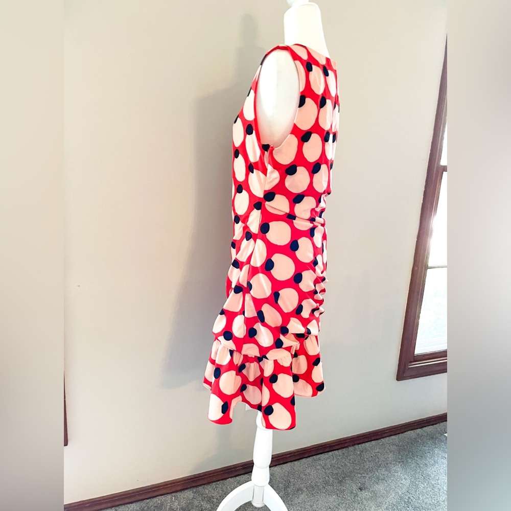 NWT Anthropologie Hutch Sleeveless Shirred Asymmetrical Ruffle-Hem Dress Polka - Picture 8 of 14